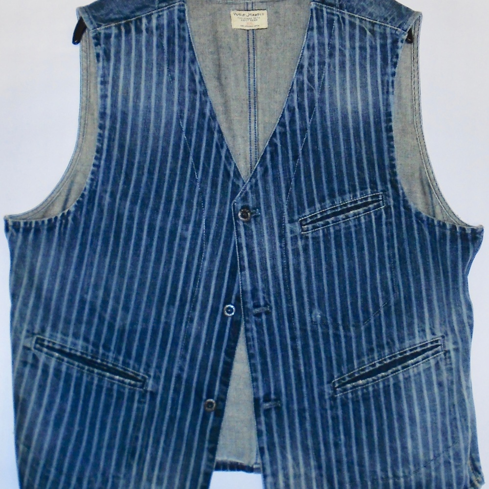 Nudie Jeans C0  | Striped Denim Vest